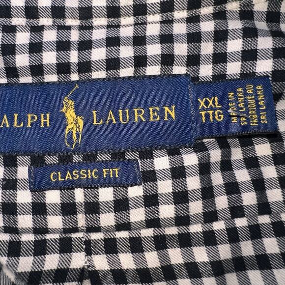 Ralph Lauren Shirt Mens Size XXL Black Gingham Check Classic Fit Button Preppy - Picture 5 of 14